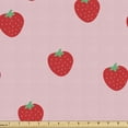 thumbnail image 1 of Ambesonne Strawberry Fabric by the Yard Upholstery, Cartoon Summer Fruits, 2 Yards, Rose Dark Pink and Green, 1 of 5