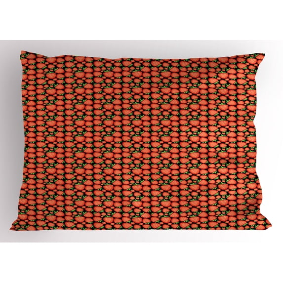 Ambesonne Strawberry Pillow Sham, Tropical Fruit Ornament, 36" X 20", Multicolor