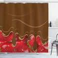 thumbnail image 1 of Ambesonne Strawberry Shower Curtain, Strawberries Chocolate, 69"Wx84"L, Brown Red, 1 of 3