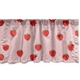thumbnail image 1 of Ambesonne Strawberry Valance Pack of 2, Cartoon Summer Fruits, 42"X12", Rose Dark Pink and Green, 1 of 3