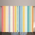 thumbnail image 1 of Ambesonne Striped Curtains 2 Panel Set, Happy Pastel Vertical Lines, 108" x 84", Yellow Multicolor, 1 of 2