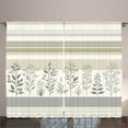 thumbnail image 1 of Ambesonne Striped Curtains 2 Panel Set, Modern Simple Boho Leaves, 108" x 63", Pale Grey Eggshell Dusk, 1 of 2