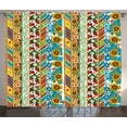 thumbnail image 1 of Ambesonne Striped Curtains 2 Panel Set, Patchwork Style Spring, 108" x 90", Multicolor, 1 of 3