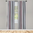 thumbnail image 1 of Ambesonne Striped Curtains, Geometric Abstract Vintage, Pair of 28"x84", Dark Grey, 1 of 2