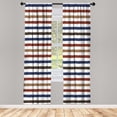 thumbnail image 1 of Ambesonne Striped Curtains, Geometric Brush Style Art, Pair of 28"x63", Cocoa Blue, 1 of 2