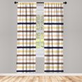thumbnail image 1 of Ambesonne Striped Curtains, Geometric Brush Style Art, Pair of 28"x63", Dusk Brown, 1 of 2