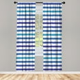 thumbnail image 1 of Ambesonne Striped Curtains, Geometric Brush Style Art, Pair of 28"x63", Navy Blue, 1 of 2