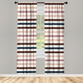 thumbnail image 1 of Ambesonne Striped Curtains, Geometric Brush Style Art, Pair of 28"x63", Peach Redbrown, 1 of 2