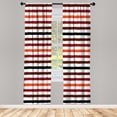 thumbnail image 1 of Ambesonne Striped Curtains, Geometric Brush Style Art, Pair of 28"x63", Vermilion Black, 1 of 2