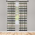 thumbnail image 1 of Ambesonne Striped Curtains, Geometric Brush Style Art, Pair of 28"x84", Army Green, 1 of 2