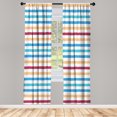 thumbnail image 1 of Ambesonne Striped Curtains, Geometric Brush Style Art, Pair of 28"x84", Blue Maroon, 1 of 2