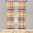 thumbnail image 1 of Ambesonne Striped Curtains, Geometric Brush Style Art, Pair of 28"x84", Maroon Yellow, 1 of 2
