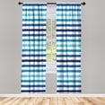 thumbnail image 1 of Ambesonne Striped Curtains, Geometric Brush Style Art, Pair of 28"x84", Night Blue, 1 of 2