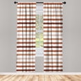 thumbnail image 1 of Ambesonne Striped Curtains, Geometric Brush Style Art, Pair of 28"x84", Pale Redwood, 1 of 2