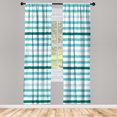 thumbnail image 1 of Ambesonne Striped Curtains, Geometric Brush Style Art, Pair of 28"x95", Blue Black, 1 of 2