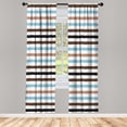 thumbnail image 1 of Ambesonne Striped Curtains, Geometric Brush Style Art, Pair of 28"x95", Umber Blue, 1 of 2