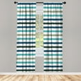 thumbnail image 1 of Ambesonne Striped Curtains, Geometric Brush Style Print, Pair of 28"x63", Sea Blue, 1 of 2