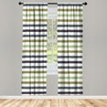 thumbnail image 1 of Ambesonne Striped Curtains, Geometric Brush Style Print, Pair of 28"x95", Pale Green, 1 of 2