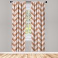 thumbnail image 1 of Ambesonne Striped Curtains, Modern Summer Zigzag Print, Pair of 28"x84", Pale Salmon, 1 of 2