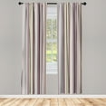 thumbnail image 1 of Ambesonne Striped Curtains, Print of Colorful Stripes, Pair of 28"x95", White Brown, 1 of 2