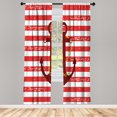 thumbnail image 1 of Ambesonne Striped Curtains, Ship Anchor Chain Marine, Pair of 28"x63", Burgundy Mustard, 1 of 2
