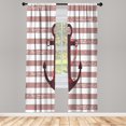 thumbnail image 1 of Ambesonne Striped Curtains, Ship Anchor Chain Marine, Pair of 28"x63", Dried Rose, 1 of 2