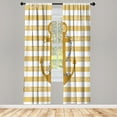 thumbnail image 1 of Ambesonne Striped Curtains, Ship Anchor Chain Marine, Pair of 28"x63", Pale Coffee, 1 of 2