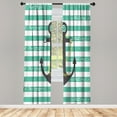 thumbnail image 1 of Ambesonne Striped Curtains, Ship Anchor Chain Marine, Pair of 28"x63", Seafoam Grey, 1 of 2