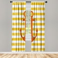 thumbnail image 1 of Ambesonne Striped Curtains, Ship Anchor Chain Marine, Pair of 28"x84", Mustard Cinnamon, 1 of 2