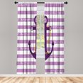 thumbnail image 1 of Ambesonne Striped Curtains, Ship Anchor Chain Marine, Pair of 28"x84", Pale Purple, 1 of 2