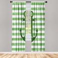 thumbnail image 1 of Ambesonne Striped Curtains, Ship Anchor Chain Marine, Pair of 28"x95", Fern Green, 1 of 2