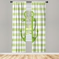 thumbnail image 1 of Ambesonne Striped Curtains, Ship Life Anchor Chain Art, Pair of 28"x84", Avocado Green, 1 of 2