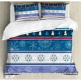 thumbnail image 1 of Ambesonne Striped Duvet Cover Sets, Dots and Snoflakes, 2-King, Multicolor, 1 of 6