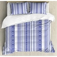 thumbnail image 1 of Ambesonne Striped Duvet Cover Sets, Nautical Anchor, 2-Queen, Lilac Purple, 1 of 7
