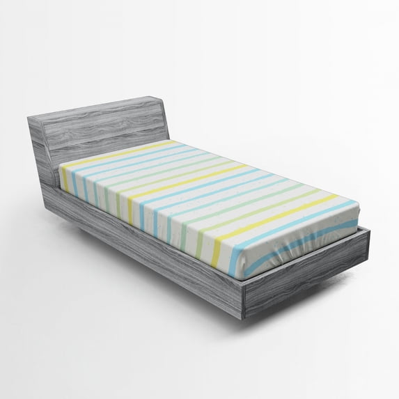 Ambesonne Striped Fitted Sheet, Grunge Pastel Pattern, Twin Size, Multicolor