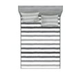 thumbnail image 1 of Ambesonne Striped Fitted Sheet & Pillow Sham Set, Grey and White Grunge, Full, White Grey, 1 of 2