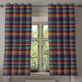 thumbnail image 1 of Ambesonne Striped Grommet Curtain, Retro Aztec Art, 50" x 63", Teal Plum and Orange, 1 of 6