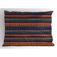thumbnail image 1 of Ambesonne Striped Pillow Sham, Retro Aztec Art, 36" X 20", Teal Plum and Orange, 1 of 2