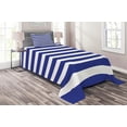 thumbnail image 1 of Ambesonne Striped Quilted Coverlet 2 Pcs, Navy Nautical Marine, Twin Size, Purple, 1 of 2
