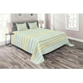 thumbnail image 1 of Ambesonne Striped Quilted Coverlet 3 Pcs, Grunge Pastel Pattern, King Size, Multicolor, 1 of 2