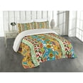 thumbnail image 1 of Ambesonne Striped Quilted Coverlet 3 Pcs, Patchwork Style Spring, King Size, Multicolor, 1 of 4