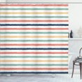 thumbnail image 1 of Ambesonne Striped Shower Curtain, Geometric Brush Style Art, 69"Wx84"L, Coral Apricot, 1 of 3