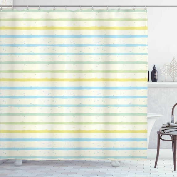 Ambesonne Striped Shower Curtain, Grunge Pastel Pattern, 69"Wx70"L, Multicolor