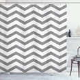 thumbnail image 1 of Ambesonne Striped Shower Curtain, Modern Summer Zigzag Print, 69"Wx84"L, Taupe Grey, 1 of 4
