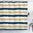 thumbnail image 1 of Ambesonne Striped Shower Curtain, Navy Blue Beige Brush, 69"Wx75"L, Petrol Blue White Beige, 1 of 5
