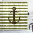 thumbnail image 1 of Ambesonne Striped Shower Curtain, Ship Life Anchor Chain Art, 69"Wx75"L, Olive Green, 1 of 4