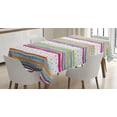 thumbnail image 1 of Ambesonne Striped Tablecloth Rectangular Table Cover, Bows Hearts Dots Girly, 52"x70", Multicolor, 1 of 3