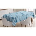 thumbnail image 1 of Ambesonne Striped Tablecloth Rectangular Table Cover, Turtle Blue Aquatic, 60"x84", Blue Navy, 1 of 4