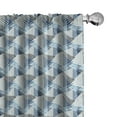 thumbnail image 1 of Ambesonne Stripes Window Curtains, Eighties Lines Design, Each 28" W x 63" L, Cream Blue Pale Blue, 1 of 4