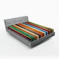 thumbnail image 1 of Ambesonne Stripes Fitted Sheet 2 Pcs Set, Retro Colorful Bands, Queen, Multicolor, 1 of 3